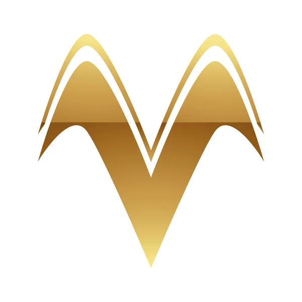 ホワイトの背景に金色の文字Vのシンボル アイコン7 — ストックベクタ