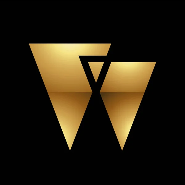 Złota Litera Symbol Czarnym Tle Ikona — Wektor stockowy