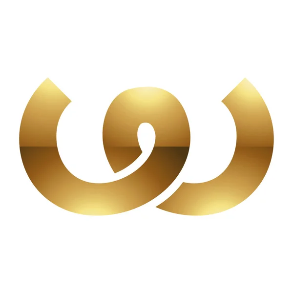 ホワイトの背景に金色の文字Wのシンボル アイコン5 — ストックベクタ