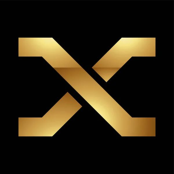 黒の背景に金色の文字X記号 アイコン8 — ストックベクタ