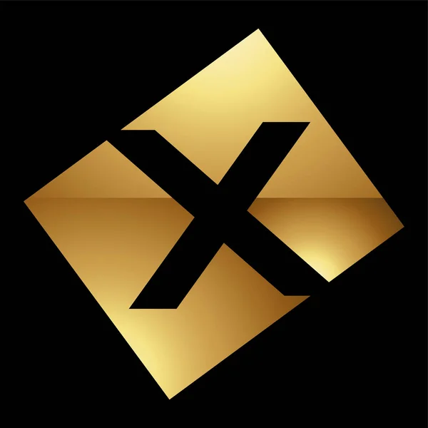 Carta Ouro Símbolo Fundo Preto Ícone —  Vetores de Stock