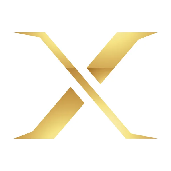 ホワイトの背景に金色の文字X記号 アイコン1 — ストックベクタ