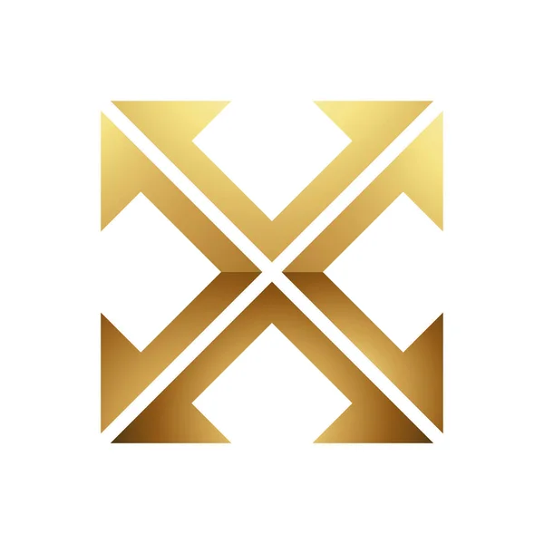 白色背景上的金色字母X符号 图标2 — 图库矢量图片