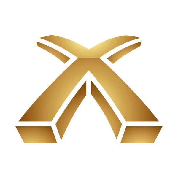 ホワイトの背景に金色の文字X記号 アイコン5 — ストックベクタ