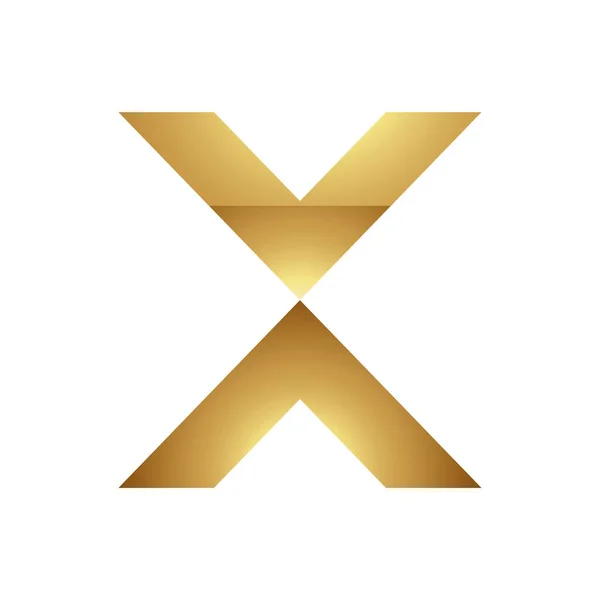 ホワイトの背景に金色の文字X記号 アイコン6 — ストックベクタ