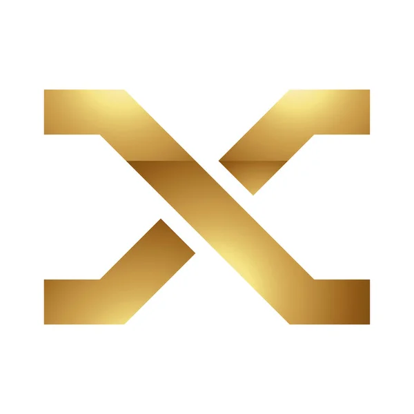 ホワイトの背景に金色の文字X記号 アイコン8 — ストックベクタ