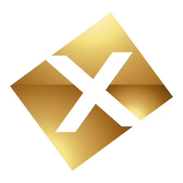ホワイトの背景に金色の文字X記号 アイコン9 — ストックベクタ