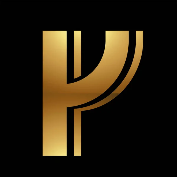 Символ Золотого Письма Черном Фоне Икона — стоковый вектор