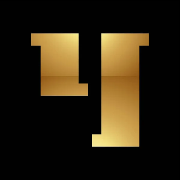 Scrisoare Aur Simbolul Fundal Negru Icon — Vector de stoc