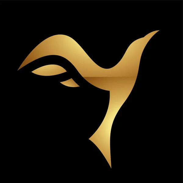 Goldener Buchstabe Auf Schwarzem Hintergrund Symbol — Stockvektor