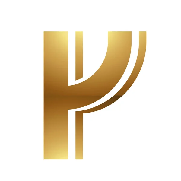 Gouden Brief Symbool Een Witte Achtergrond Ikoon — Stockvector