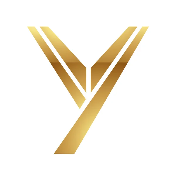 ホワイトの背景に金色のY記号 アイコン4 — ストックベクタ
