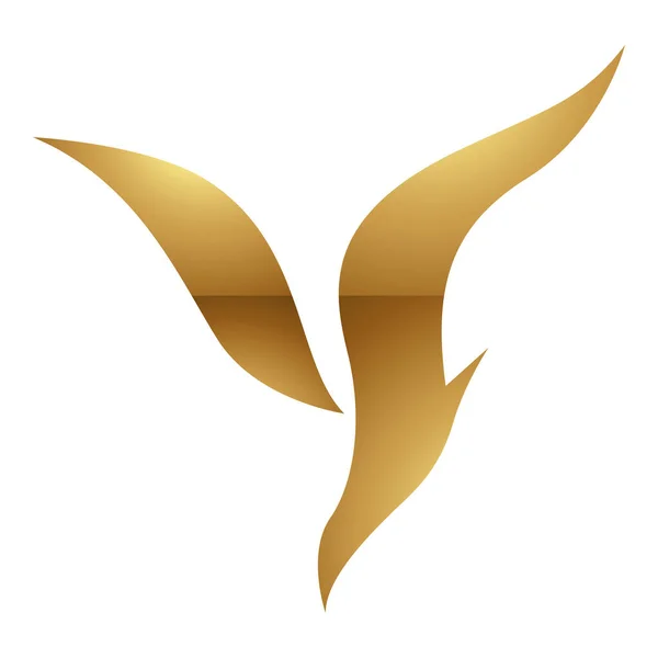 Carta Ouro Símbolo Fundo Branco Ícone — Vetor de Stock