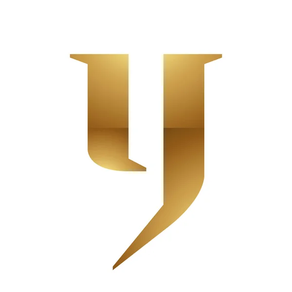 Символ Золотого Письма Белом Фоне Икона — стоковый вектор