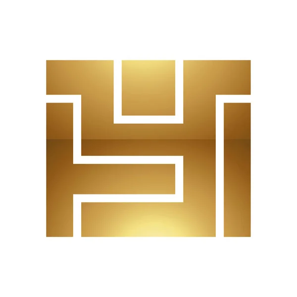 Scrisoarea Aur Simbolul Fundal Alb Icon — Vector de stoc