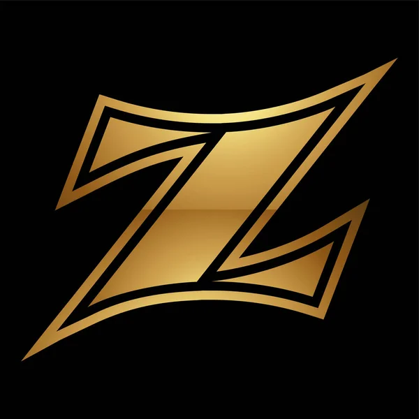 黒の背景に金色の文字Z記号 アイコン2 — ストックベクタ