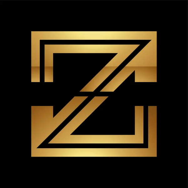 Golden Letter Symbool Een Zwarte Achtergrond Ikoon — Stockvector