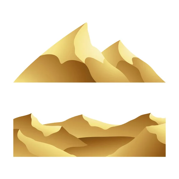 Beyaz Arkaplanda Altın Dağlar — Stok Vektör
