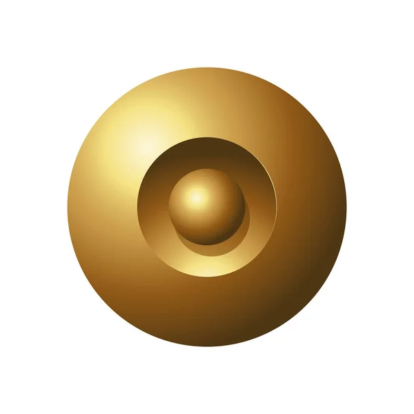 Golden Shiny Bold Gömbök Egy Fehér Háttér — Stock Vector