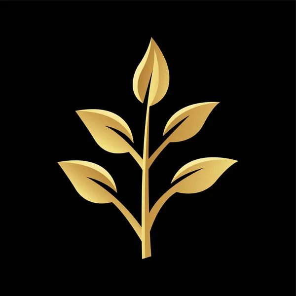 Золотые Листья Черном Фоне — стоковый вектор