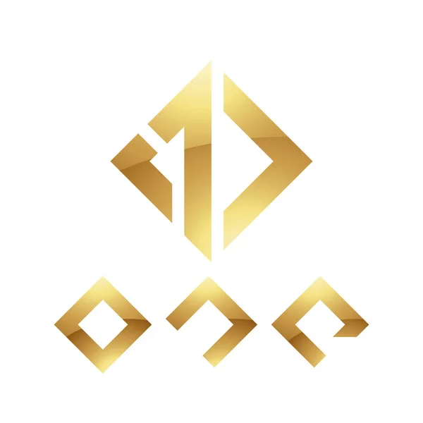 Zlatý Symbol Pro Číslo Bílém Pozadí Ikona — Stockový vektor