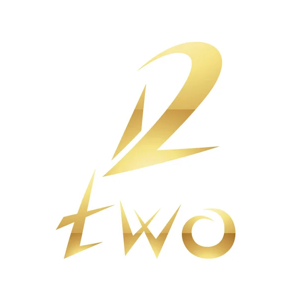 ホワイトの背景に2番目のゴールデンシンボル アイコン6 — ストックベクタ