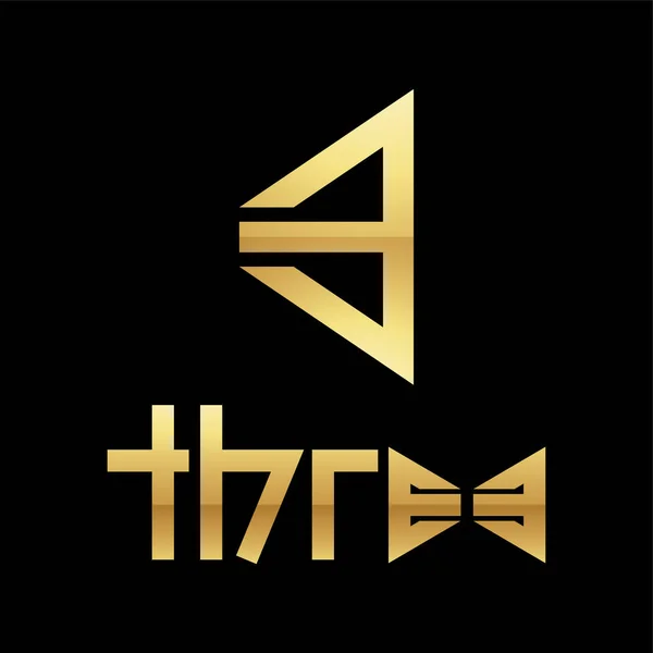 Gouden Symbool Voor Nummer Een Zwarte Achtergrond Ikoon — Stockvector