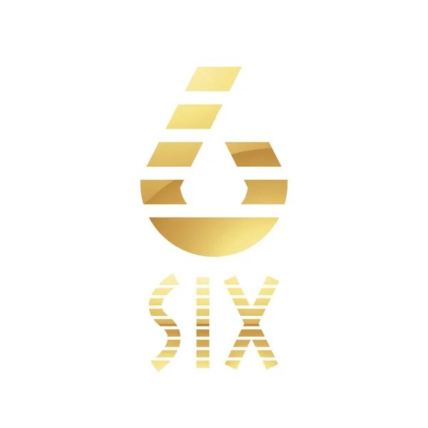 Simbolo Oro Numero Sfondo Bianco Icona — Vettoriale Stock