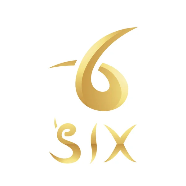 Zlatý Symbol Pro Číslo Bílém Pozadí Ikona — Stockový vektor