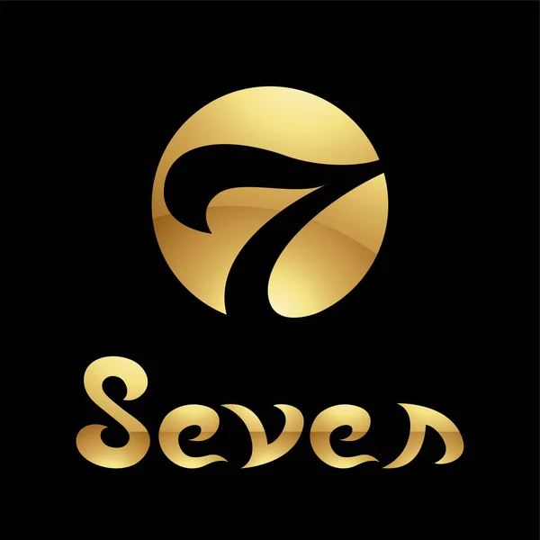 Golden Symbol Number Black Background Icon — Stock Vector