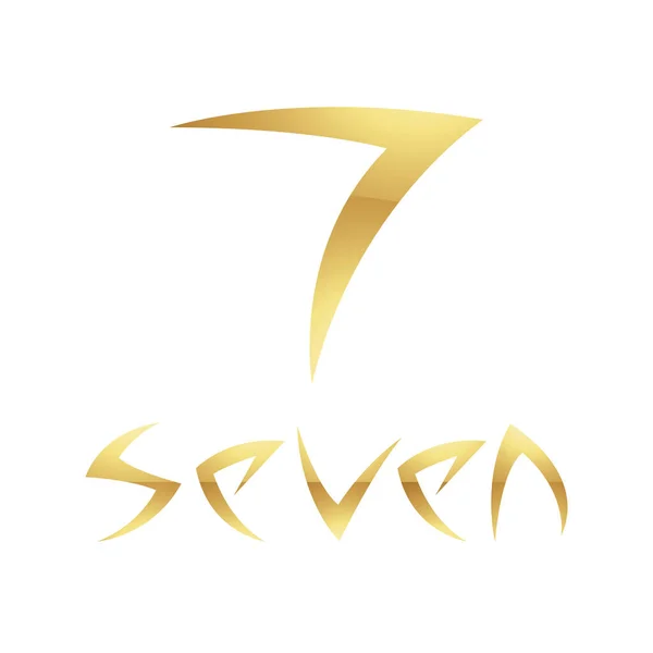 ホワイトの背景に数字7の黄金のシンボル アイコン2 — ストックベクタ