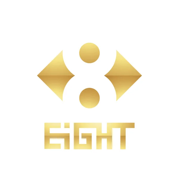 Χρυσό Σύμβολο Για Τον Αριθμό Λευκό Φόντο Icon — Διανυσματικό Αρχείο