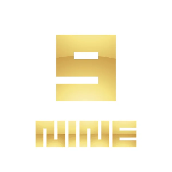 Gouden Symbool Voor Nummer Een Witte Achtergrond Ikoon — Stockvector
