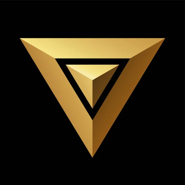 Золотые Треугольники Черном Фоне — стоковый вектор