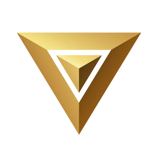 Triángulos Dorados Sobre Fondo Blanco — Vector de stock