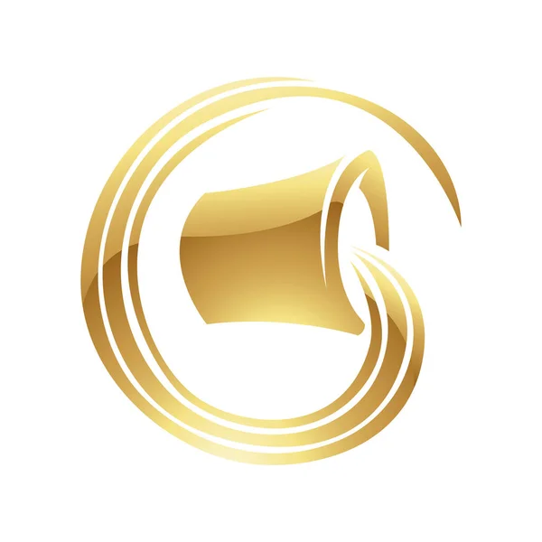 Złoty Zodiak Znak Aquarius Białym Tle — Wektor stockowy