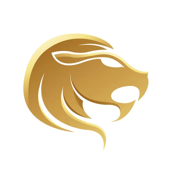 Golden Zodiac Sign Leo White Background — Stock Vector
