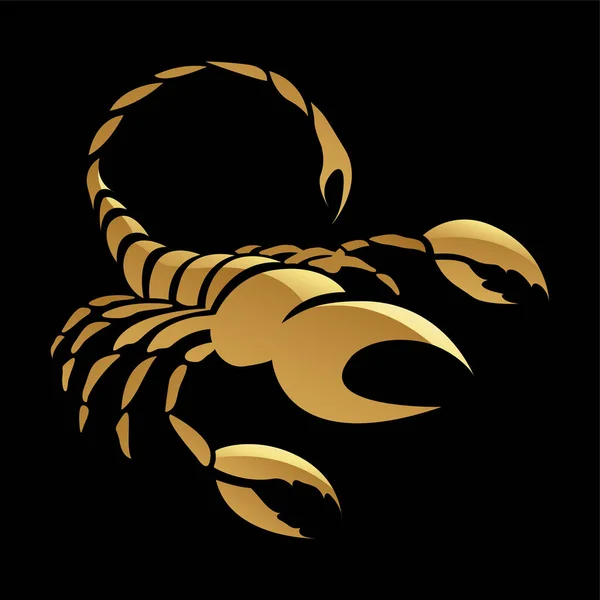 Signo Zodíaco Dourado Escorpião Fundo Preto — Vetor de Stock