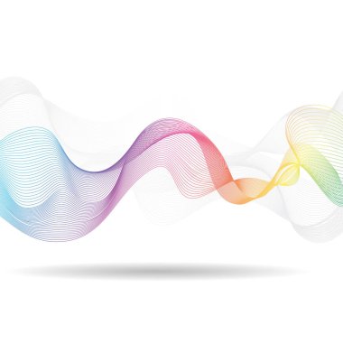 Gökkuşağı Renkli Soyut Duman Çizgileri Beyaz Arkaplanda izole