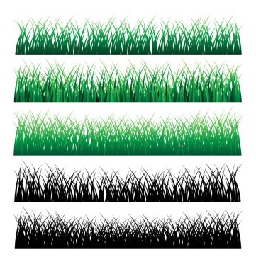Illustration of Green and Black Grass Silhouettes