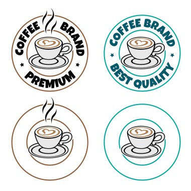 Coffee or Cappuccino Icon with Heart isolated on a White Background