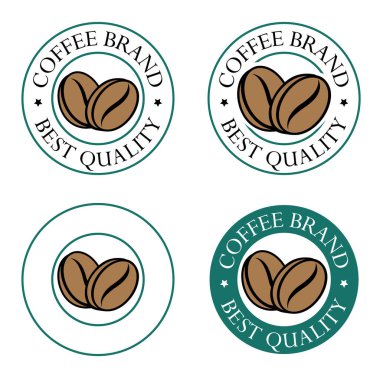 Round Coffee Beans Icon isolated on a White Background