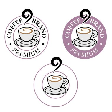 Round Swirly Coffee Cup Icon isolated on a White Background