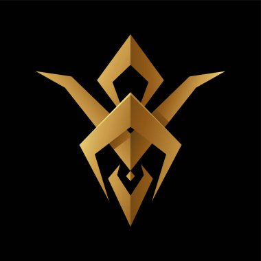 Siyah Arkaplanda Altın Soyut Kabile Böceği