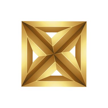 Beyaz Arkaplanda Üçgenlerden Yapılmış Altın Kabartmalı Meydan