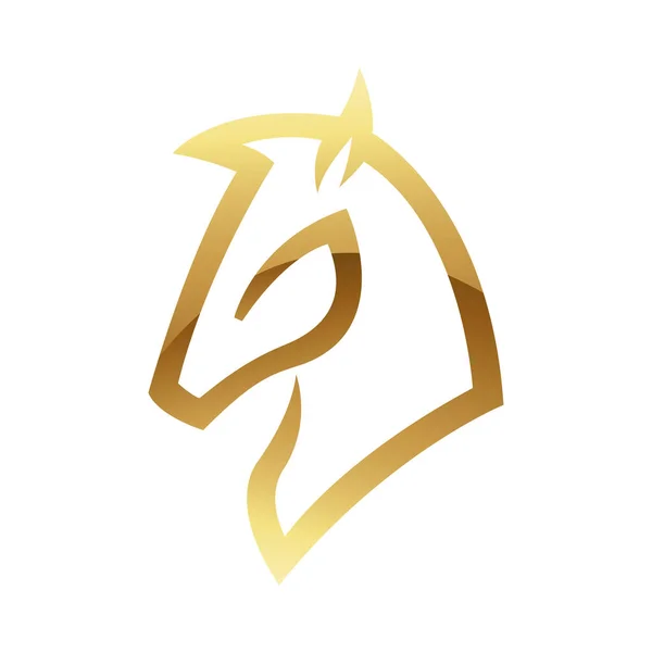 Cavalo Brilhante Abstrato Dourado Fundo Branco — Fotografia de Stock