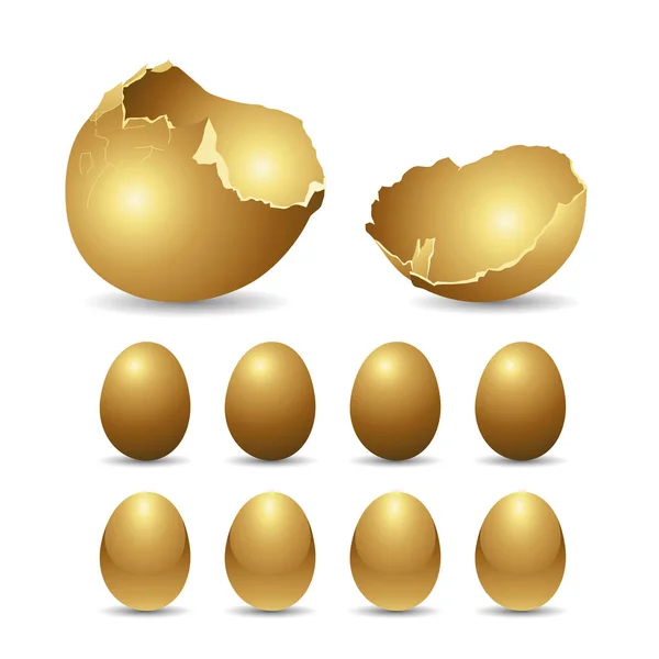 Ouă Aur Fundal Alb — Fotografie, imagine de stoc