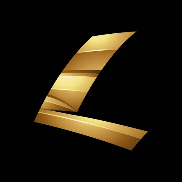 Golden Embossed Swooshing Letter Fundo Preto — Fotografia de Stock