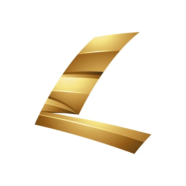 Golden Embossed Swooshing Letter Fundo Branco — Fotografia de Stock