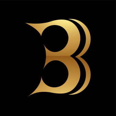 Siyah Arkaplanda Altın Harf B Sembolü - Simge 7